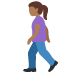 woman walking: medium-dark skin tone on Twitter/X