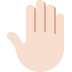 raised back of hand: light skin tone on Twitter/X