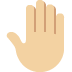 raised back of hand: medium-light skin tone on Twitter/X