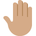 raised back of hand: medium skin tone on Twitter/X
