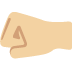 left-facing fist: medium-light skin tone on Twitter/X