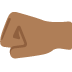 left-facing fist: medium-dark skin tone on Twitter/X