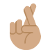 crossed fingers: medium skin tone on Twitter/X