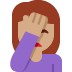 woman facepalming: medium skin tone on Twitter/X