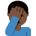 man facepalming: dark skin tone on Twitter/X