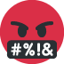 face with symbols on mouth on Twitter/X