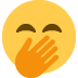 face with hand over mouth on Twitter/X