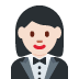 woman in tuxedo: light skin tone on Twitter/X
