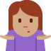 woman shrugging: medium skin tone on Twitter/X