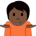 person shrugging: dark skin tone on Twitter/X