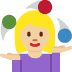 woman juggling: medium-light skin tone on Twitter/X