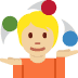 person juggling: medium-light skin tone on Twitter/X