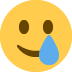 smiling face with tear on Twitter/X