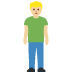 man standing: medium-light skin tone on Twitter/X
