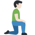 man kneeling facing right: light skin tone on Twitter/X