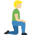 man kneeling facing right: medium-light skin tone on Twitter/X
