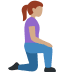 woman kneeling facing right: medium skin tone on Twitter/X