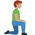 man kneeling facing right: medium skin tone on Twitter/X