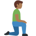 man kneeling facing right: medium-dark skin tone on Twitter/X