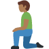 man kneeling: medium-dark skin tone on Twitter/X