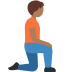 person kneeling facing right: medium-dark skin tone on Twitter/X