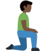 man kneeling facing right: dark skin tone on Twitter/X
