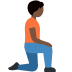 person kneeling facing right: dark skin tone on Twitter/X