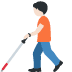 person with white cane: light skin tone on Twitter/X