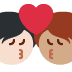 kiss: person, person, light skin tone, medium skin tone on Twitter/X