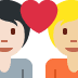 couple with heart: person, person, light skin tone, medium-light skin tone on Twitter/X