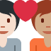 couple with heart: person, person, light skin tone, medium skin tone on Twitter/X