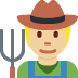 farmer: medium-light skin tone on Twitter/X