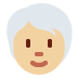 person: medium-light skin tone, white hair on Twitter/X