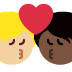 kiss: person, person, medium-light skin tone, dark skin tone on Twitter/X