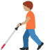 person with white cane: medium skin tone on Twitter/X
