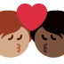 kiss: person, person, medium skin tone, dark skin tone on Twitter/X