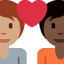 couple with heart: person, person, medium skin tone, dark skin tone on Twitter/X