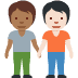 people holding hands: medium-dark skin tone, light skin tone on Twitter/X