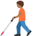person with white cane: medium-dark skin tone on Twitter/X