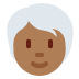 person: medium-dark skin tone, white hair on Twitter/X