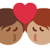 kiss: person, person, medium-dark skin tone, medium skin tone on Twitter/X