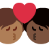 kiss: person, person, medium-dark skin tone, dark skin tone on Twitter/X
