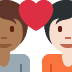 couple with heart: person, person, medium-dark skin tone, light skin tone on Twitter/X