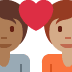 couple with heart: person, person, medium-dark skin tone, medium skin tone on Twitter/X