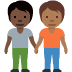 people holding hands: dark skin tone, medium-dark skin tone on Twitter/X