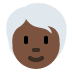 person: dark skin tone, white hair on Twitter/X