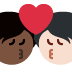 kiss: person, person, dark skin tone, light skin tone on Twitter/X