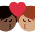 kiss: person, person, dark skin tone, medium skin tone on Twitter/X