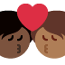 kiss: person, person, dark skin tone, medium-dark skin tone on Twitter/X