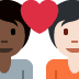 couple with heart: person, person, dark skin tone, light skin tone on Twitter/X